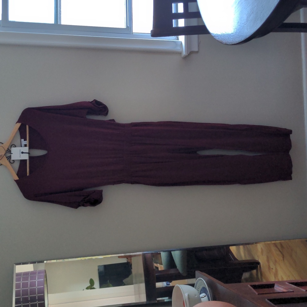 Cuyana Burgundy Jumpsuit Autumn Romper, Like New, Size M